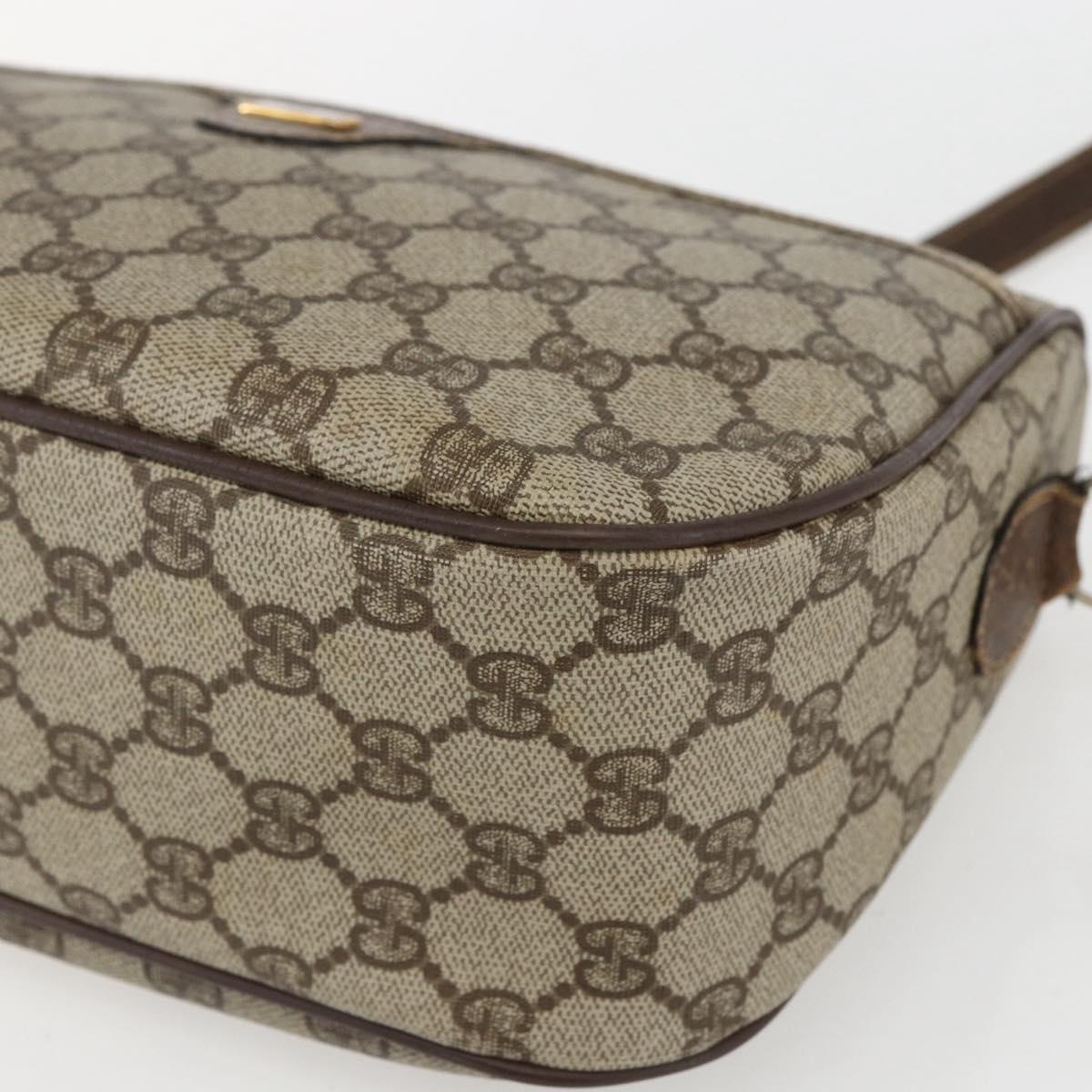 GUCCI GG Supreme Shoulder Bag PVC Beige Gold 001 115 6106 Auth BA8192