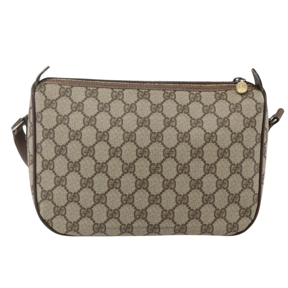 GUCCI GG Supreme Shoulder Bag PVC Beige Gold 001 115 6106 Auth BA8192