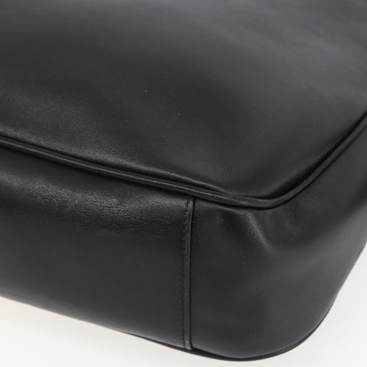 GUCCI Bamboo Hand Bag Leather 2way Black Gold 001 1998 1638 Auth BA8194