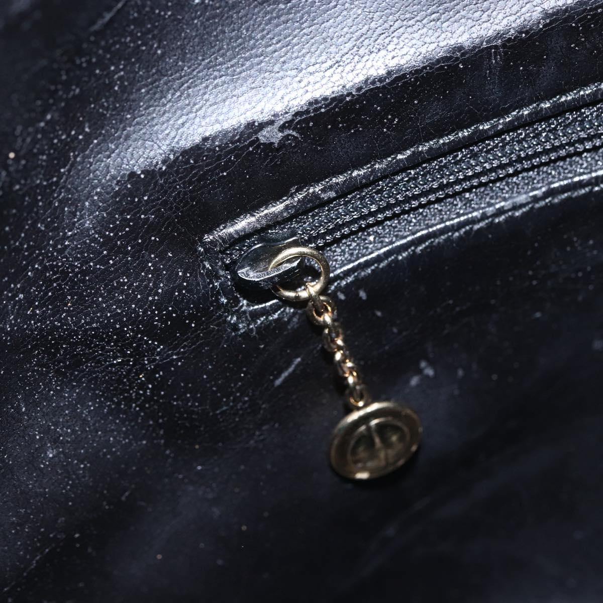 GUCCI Bamboo Hand Bag Leather 2way Black Gold 001 1998 1638 Auth BA8194