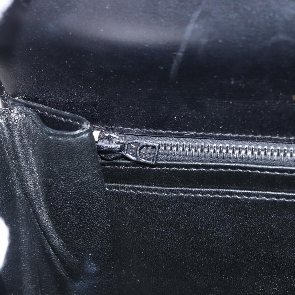 GUCCI Shoulder Bag Leather Black Gold Auth BA8195