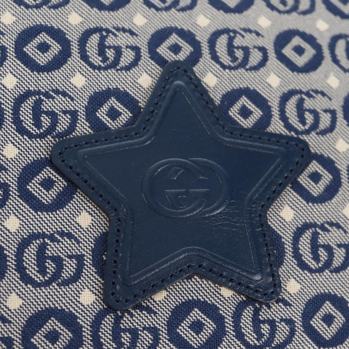 GUCCI Shoulder Bag PVC Blue Silver 664143 Auth BA8196M