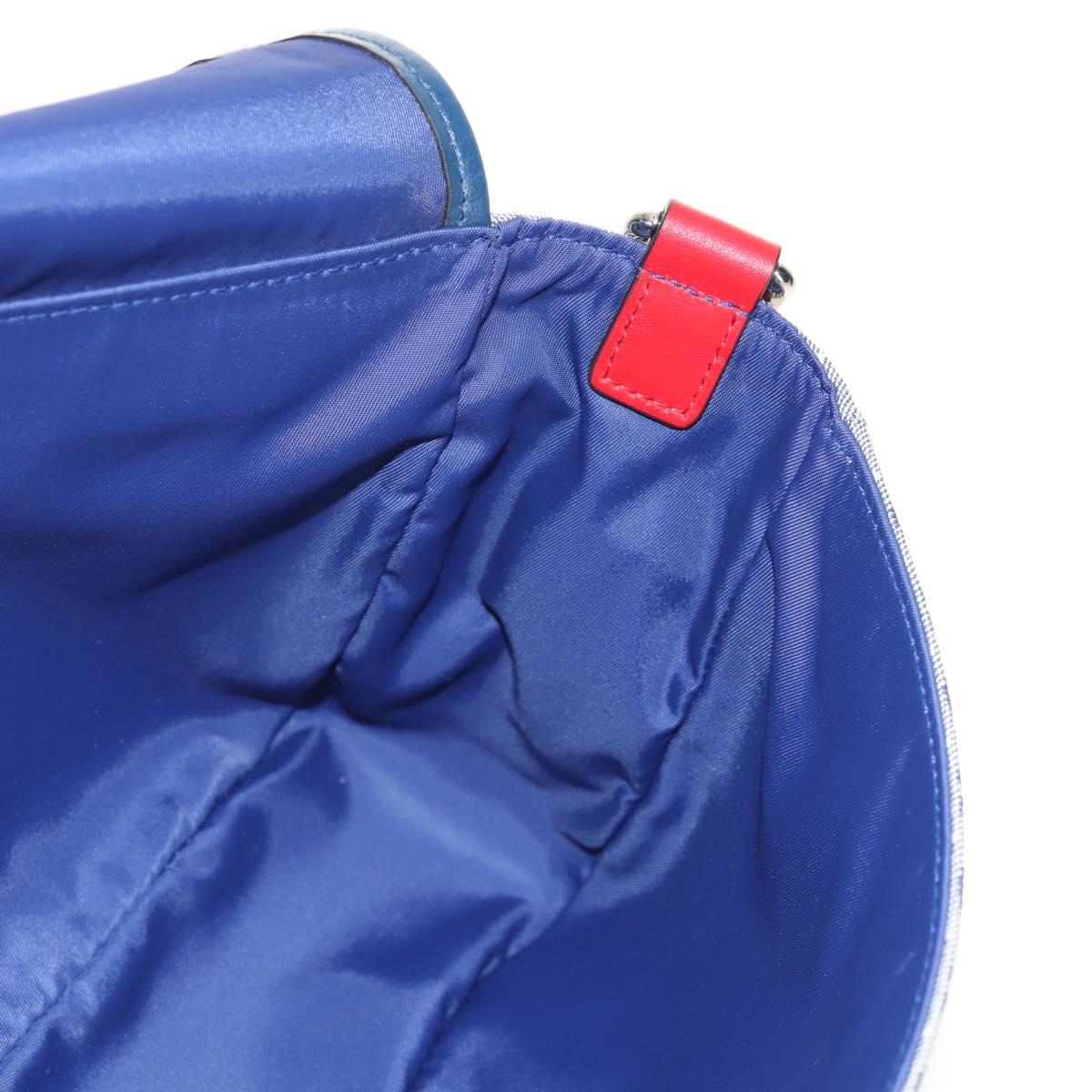 GUCCI Shoulder Bag PVC Blue Silver 664143 Auth BA8196M