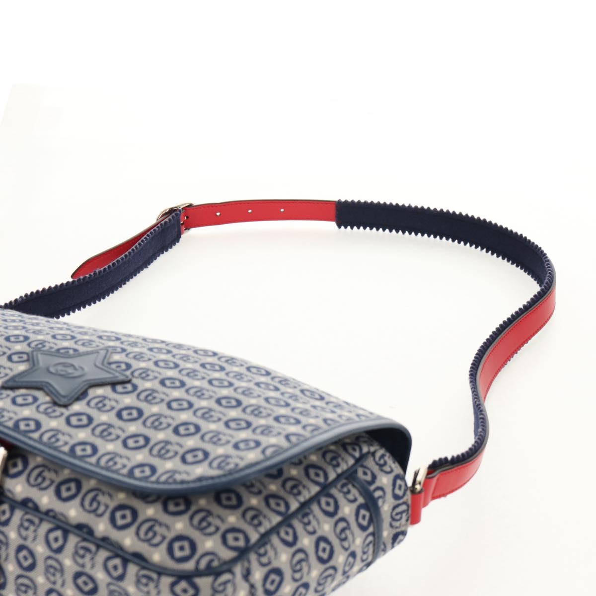 GUCCI Shoulder Bag PVC Blue Silver 664143 Auth BA8196M