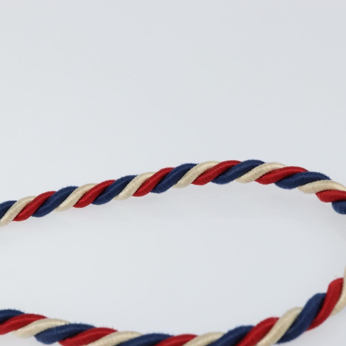 GUCCI Sherry Line Hand Bag Leather 2way White Gold Navy 470270 Auth BA8197