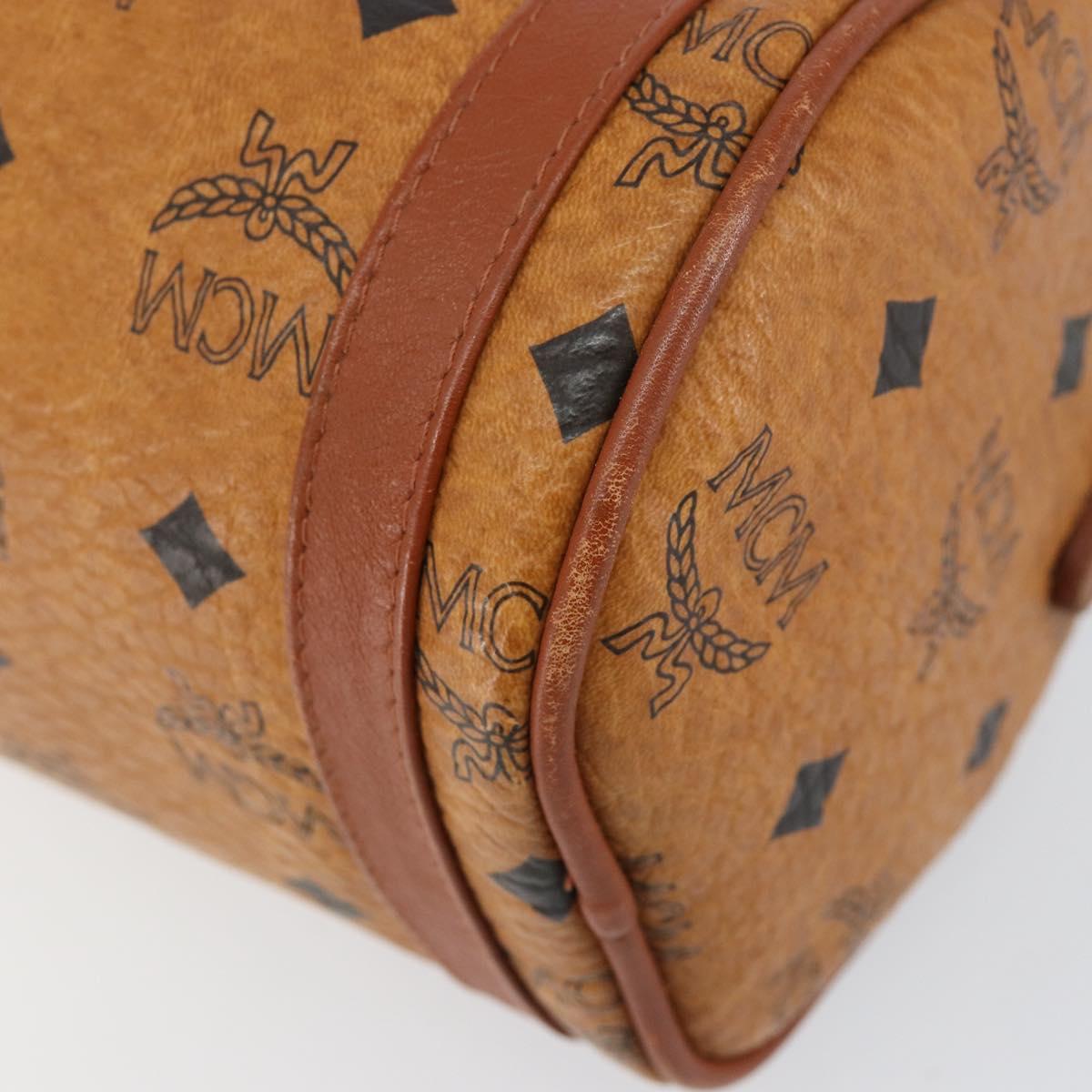 MCM Logogram Vicetos Shoulder Bag PVC Leather Brown Gold Auth BA8198