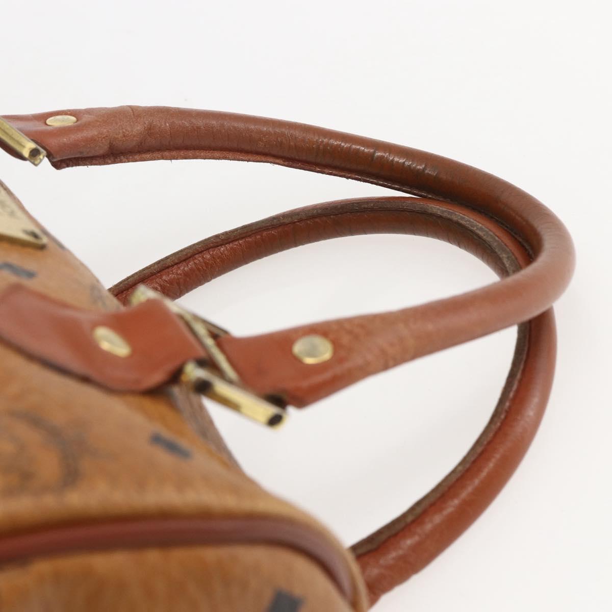 MCM Logogram Vicetos Hand Bag PVC Leather 2way Brown Gold Auth BA8199