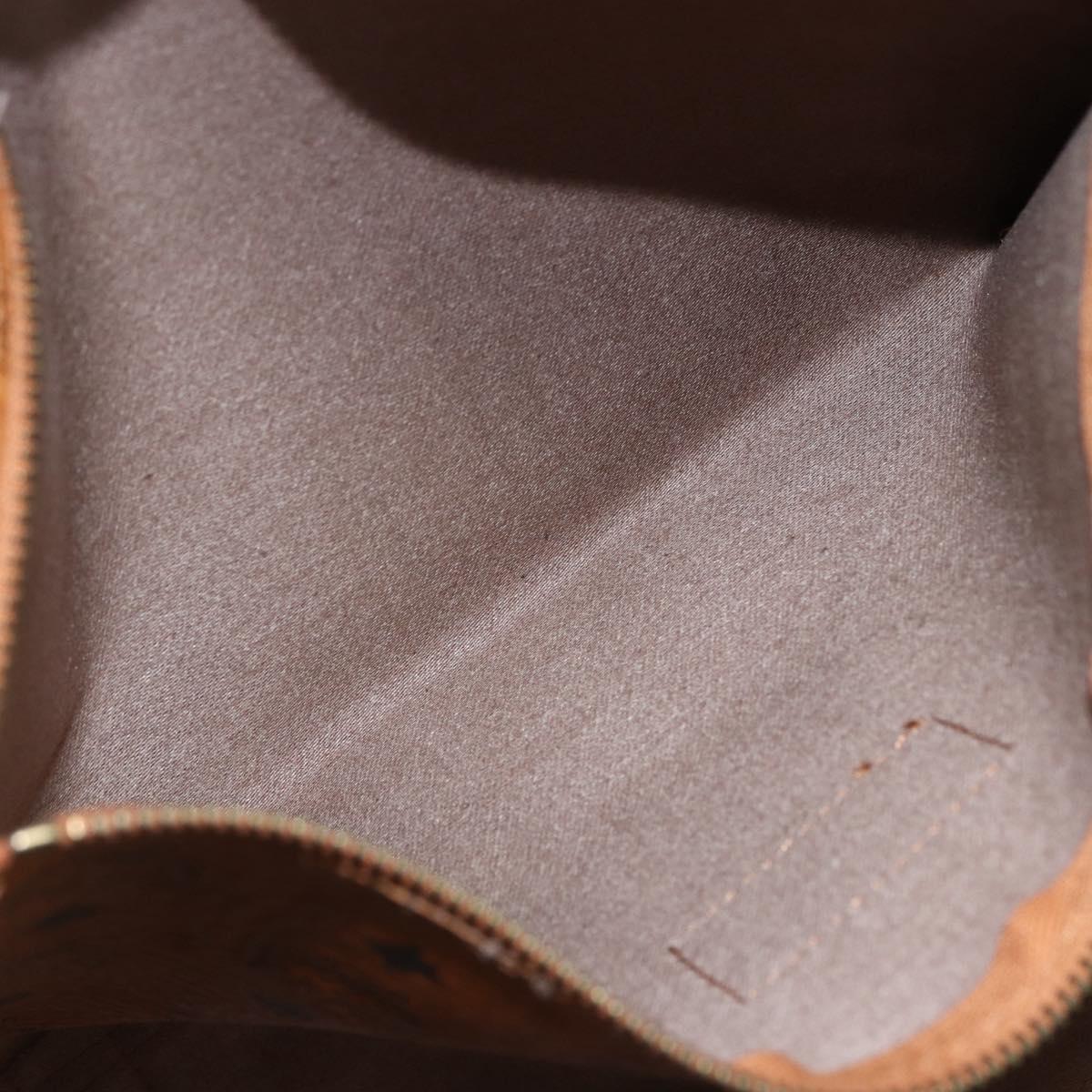 MCM Logogram Vicetos Tote Bag PVC Leather Brown Gold Auth BA8200