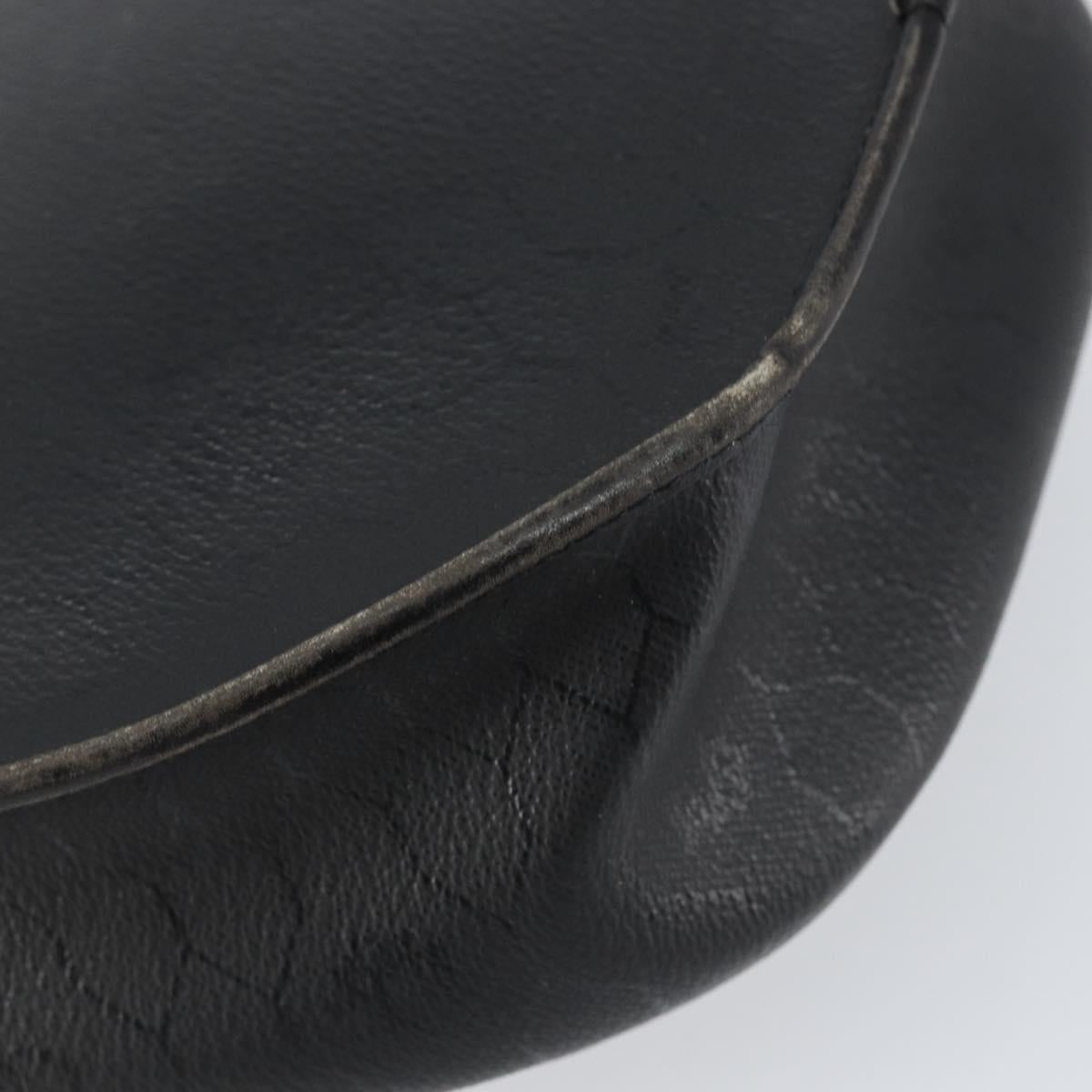 Christian Dior Honeycomb Canvas Shoulder Bag PVC Black Gold Auth BA8205