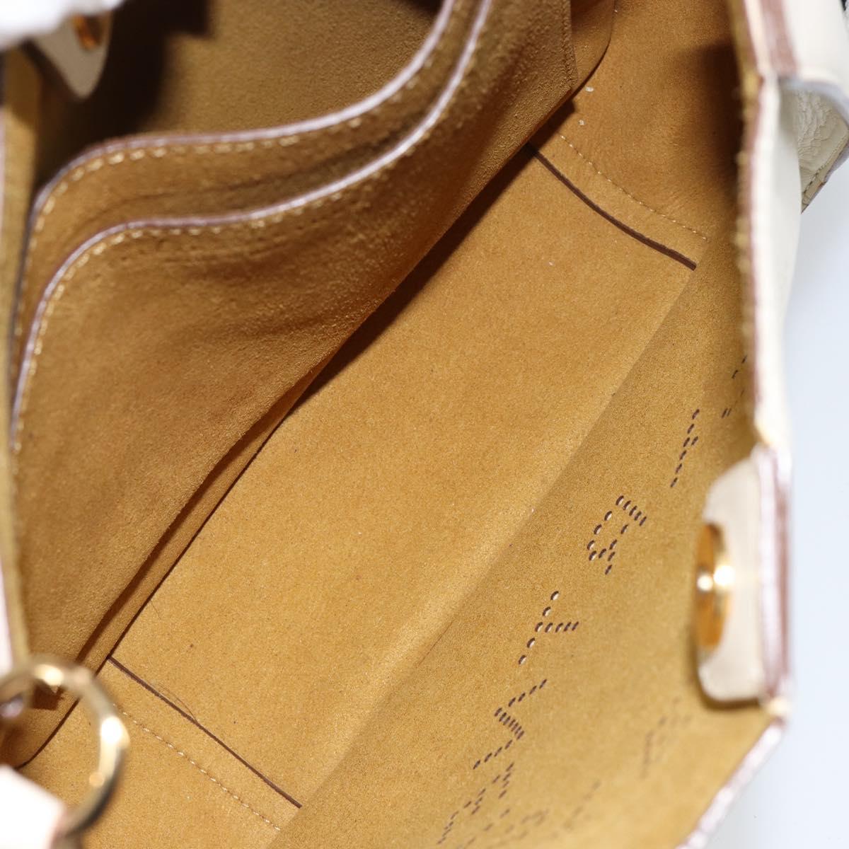 Stella MacCartney Shoulder Bag Leather Beige gold Auth BA8213