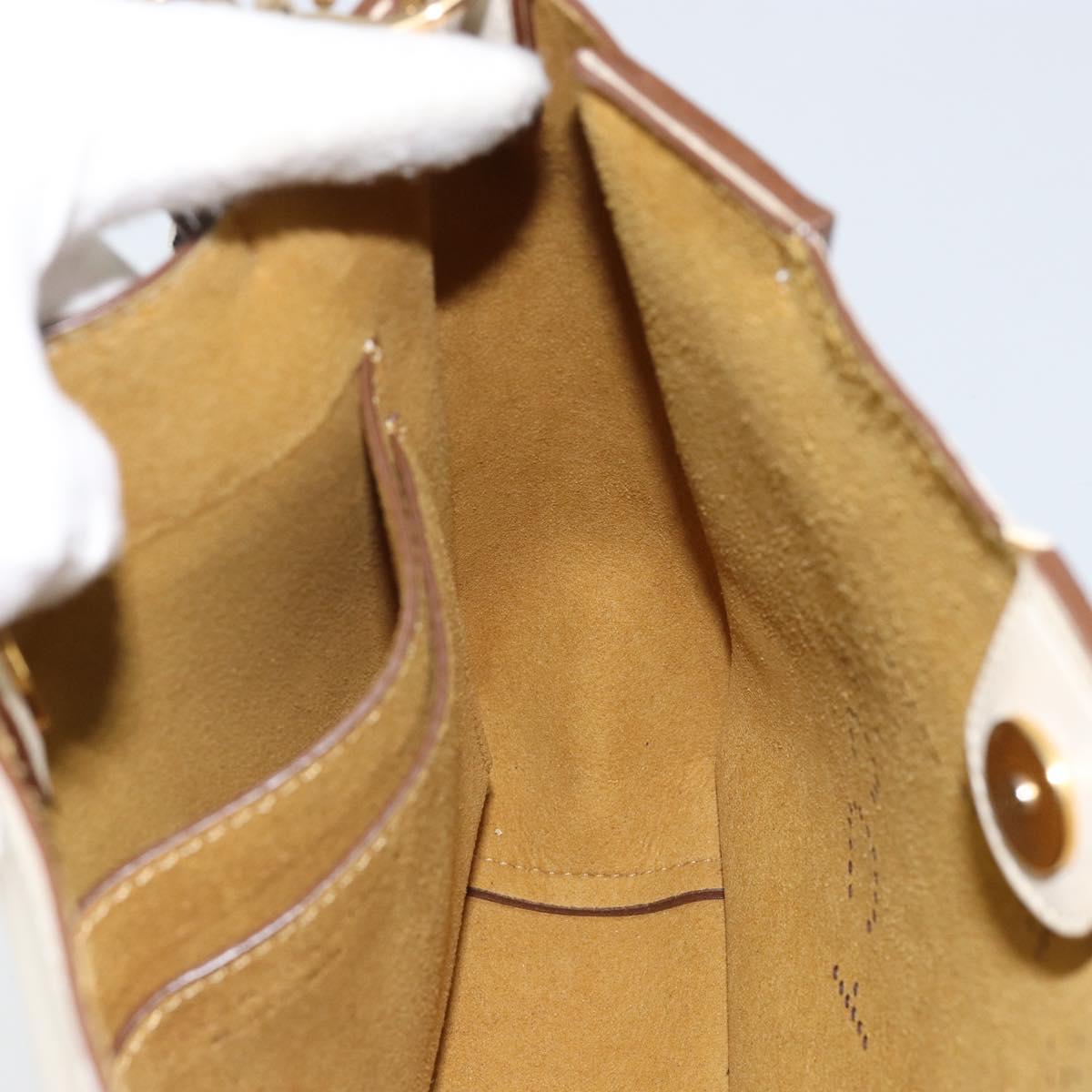 Stella MacCartney Shoulder Bag Leather Beige gold Auth BA8213