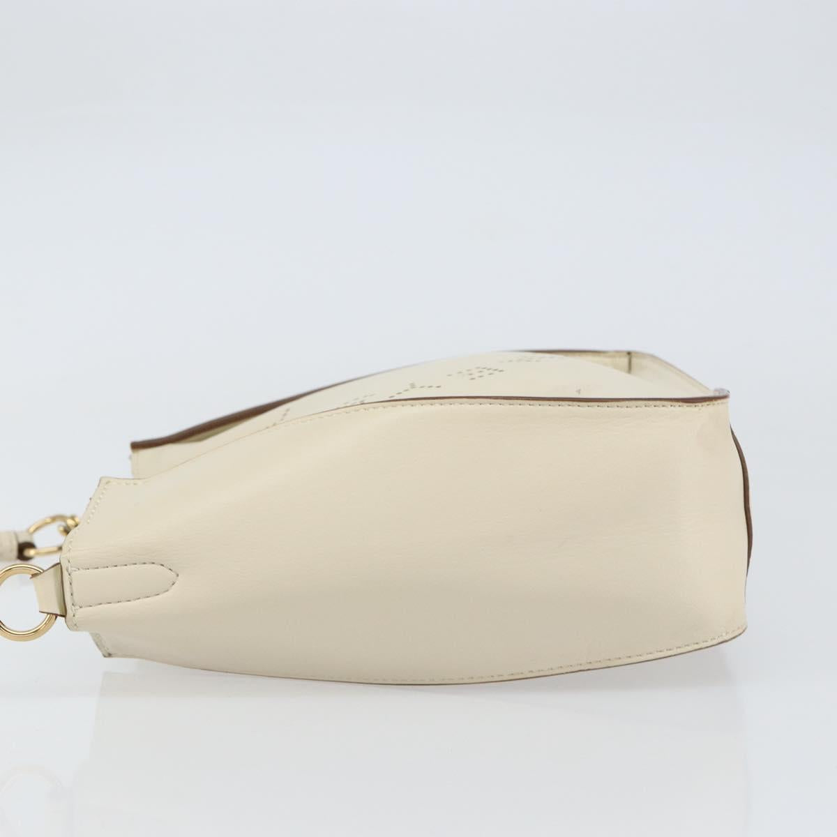 Stella MacCartney Shoulder Bag Leather Beige gold Auth BA8213
