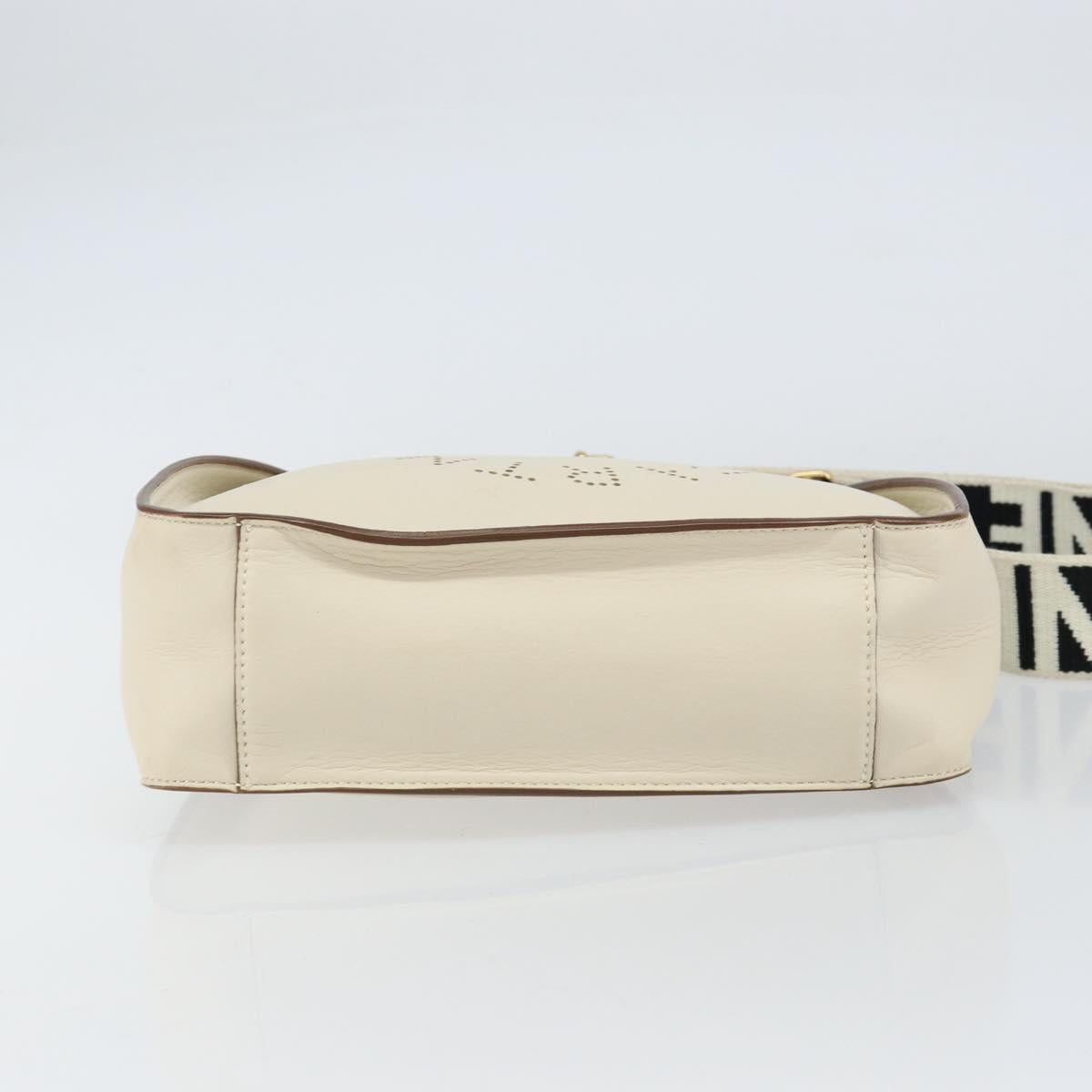 Stella MacCartney Shoulder Bag Leather Beige gold Auth BA8213