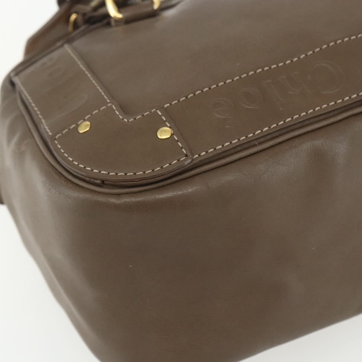 Chloe Eden Shoulder Bag Leather Brown Gold Auth BA8215