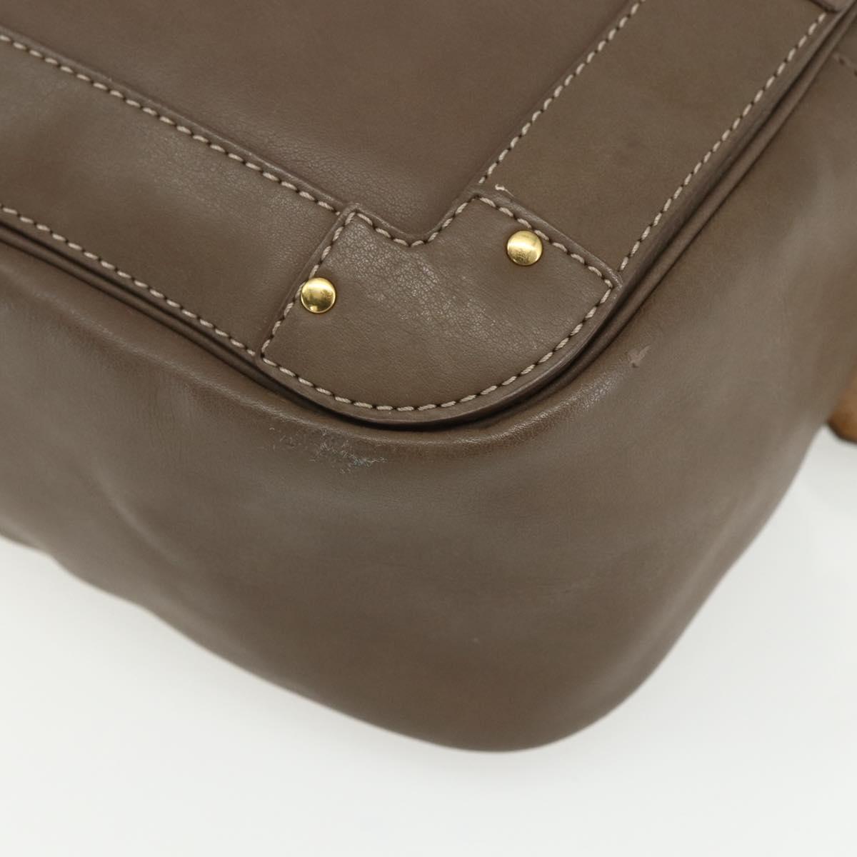 Chloe Eden Shoulder Bag Leather Brown Gold Auth BA8215