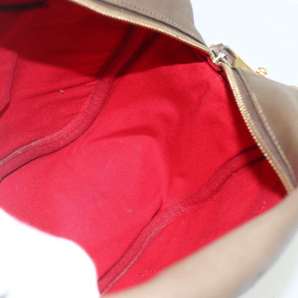 Chloe Eden Shoulder Bag Leather Brown Gold Auth BA8215