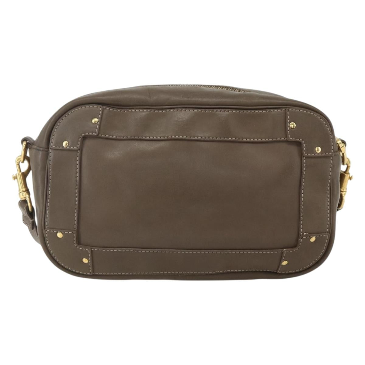 Chloe Eden Shoulder Bag Leather Brown Gold Auth BA8215