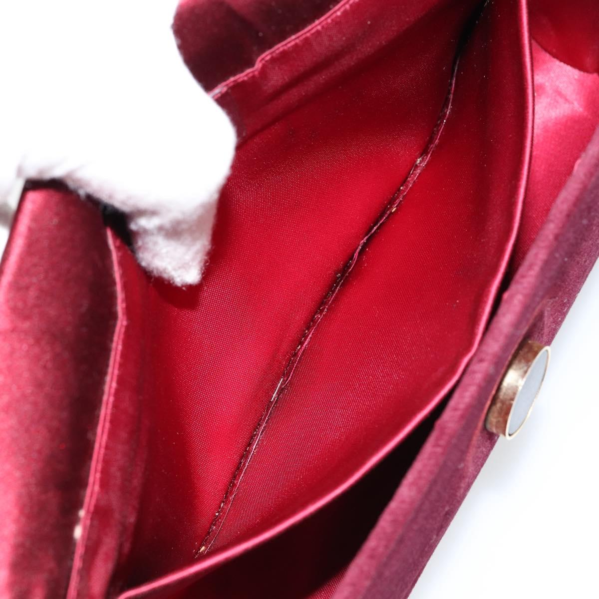 BALLY Shoulder Bag Velor Red Auth BA8218