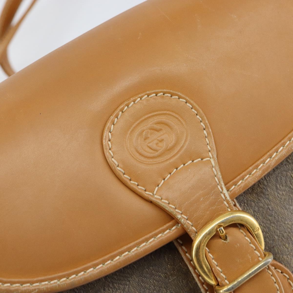 GUCCI Shoulder Bag Canvas Leather Beige Gold 007 23 0125 Auth BA8219