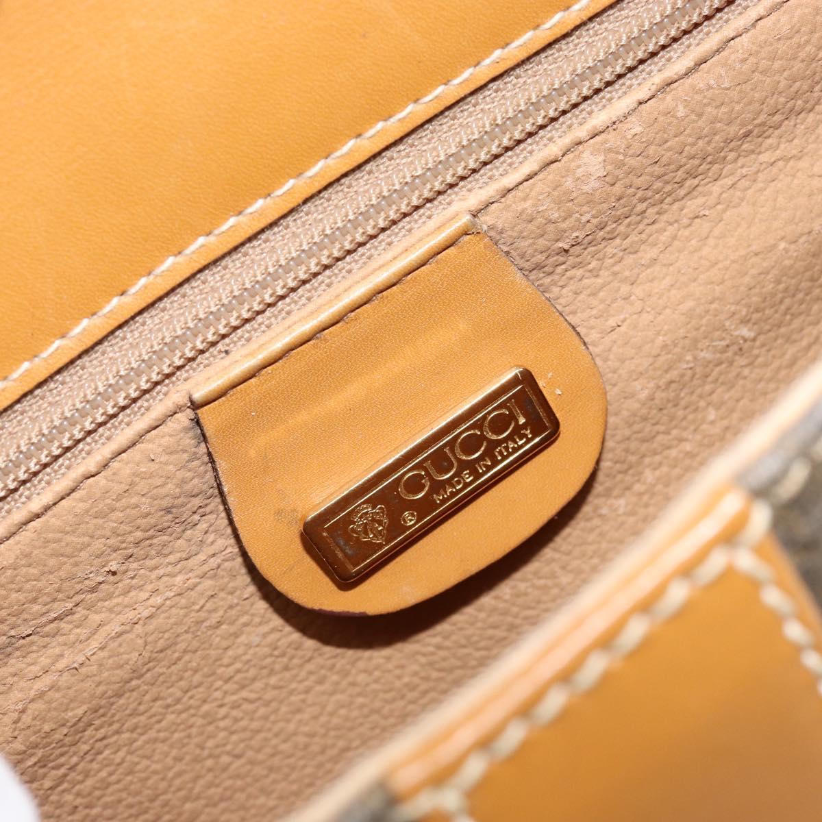 GUCCI Shoulder Bag Canvas Leather Beige Gold 007 23 0125 Auth BA8219