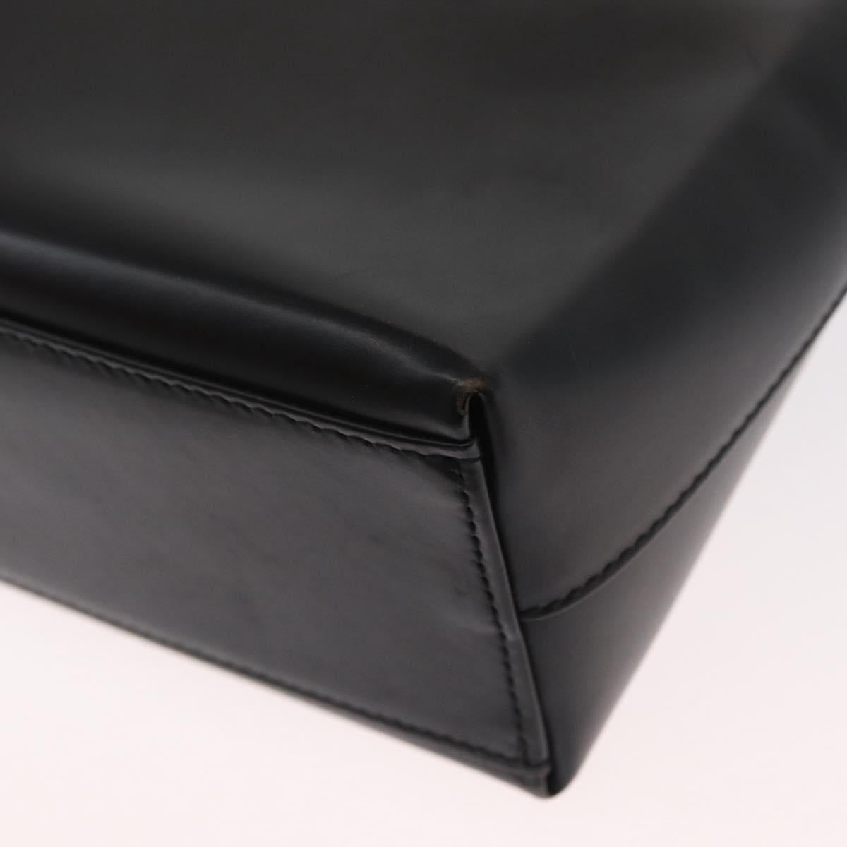 Salvatore Ferragamo Gancini Shoulder Bag Leather Black Silver Auth BA8223