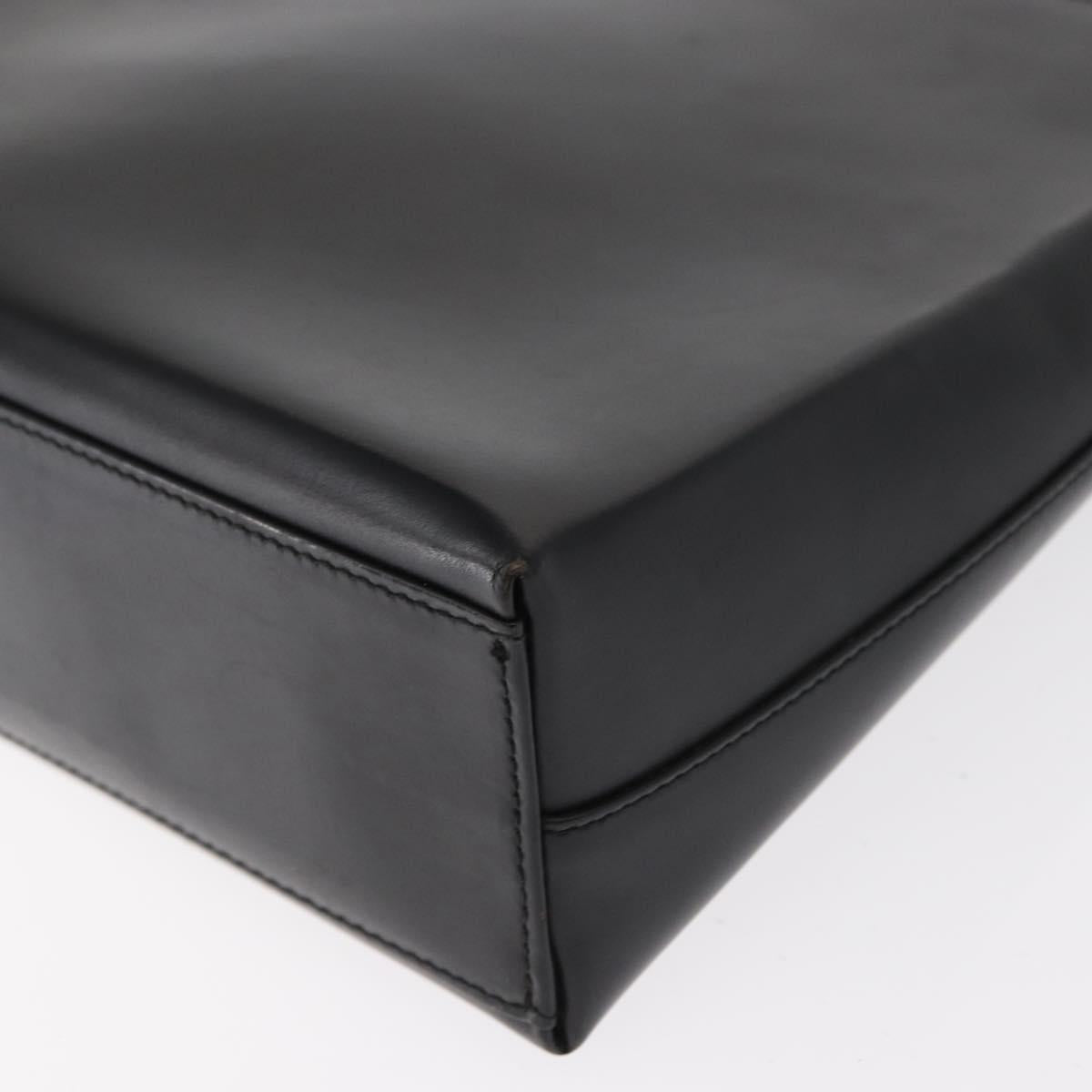 Salvatore Ferragamo Gancini Shoulder Bag Leather Black Silver Auth BA8223