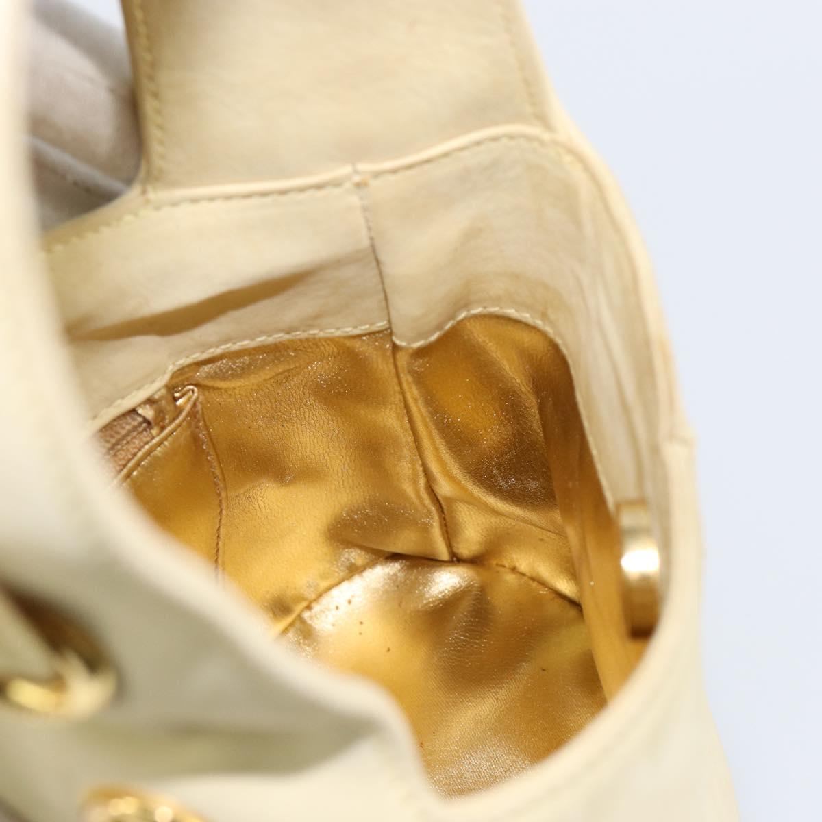 Salvatore Ferragamo Hand Bag Suede Yellow Gold Auth BA8224