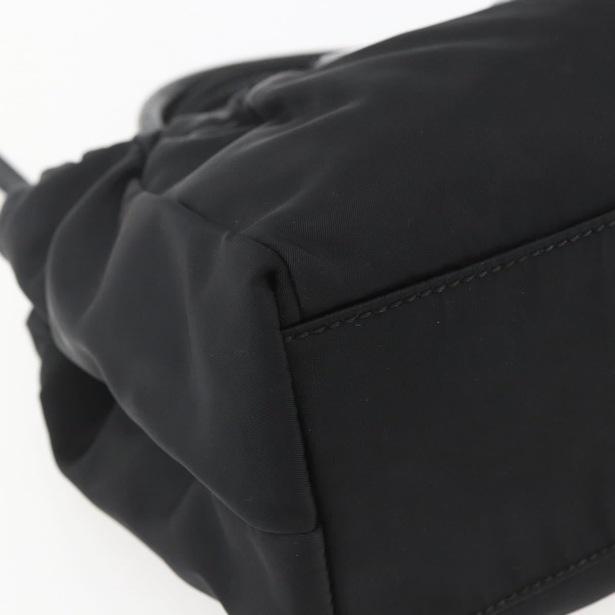 Salvatore Ferragamo Hand Bag Nylon Enamel 2way Black Auth BA8225