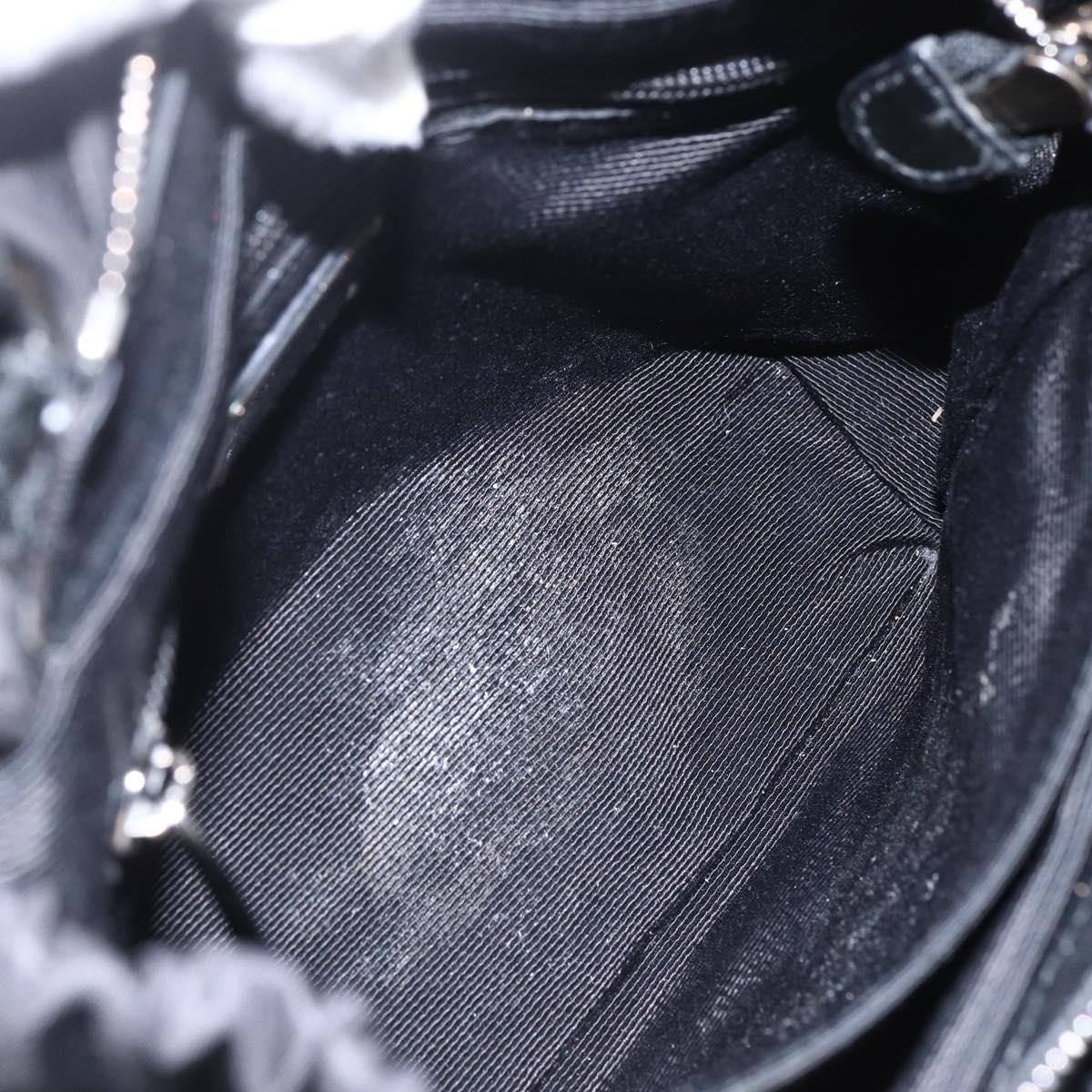 Salvatore Ferragamo Hand Bag Nylon Enamel 2way Black Auth BA8225