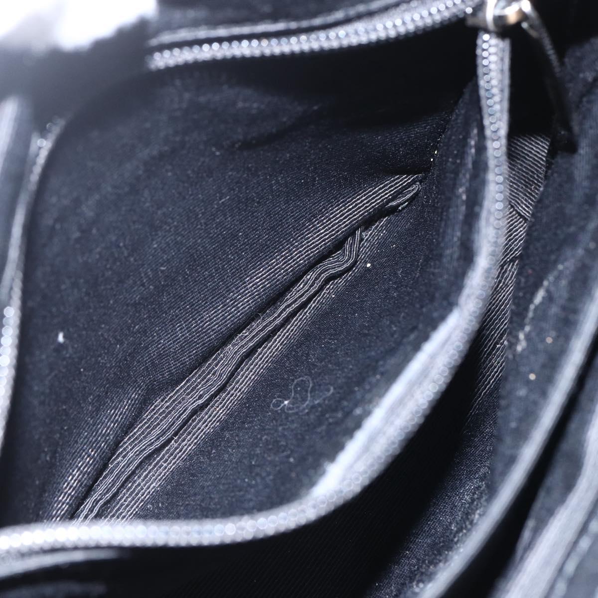 Salvatore Ferragamo Hand Bag Nylon Enamel 2way Black Auth BA8225