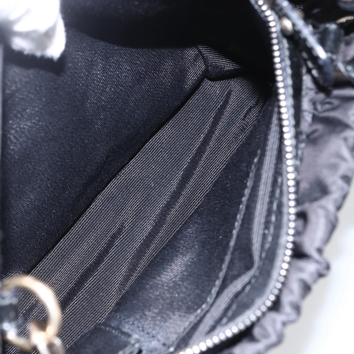 Salvatore Ferragamo Hand Bag Nylon Enamel 2way Black Auth BA8225