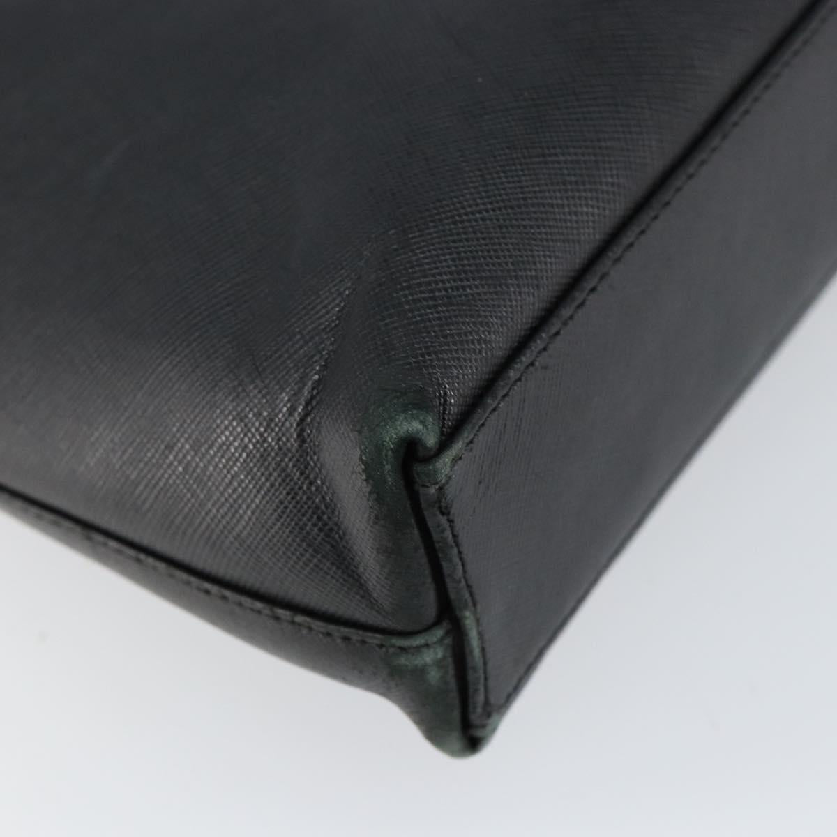 Salvatore Ferragamo Gancini Shoulder Bag Leather Black Gold Auth BA8226