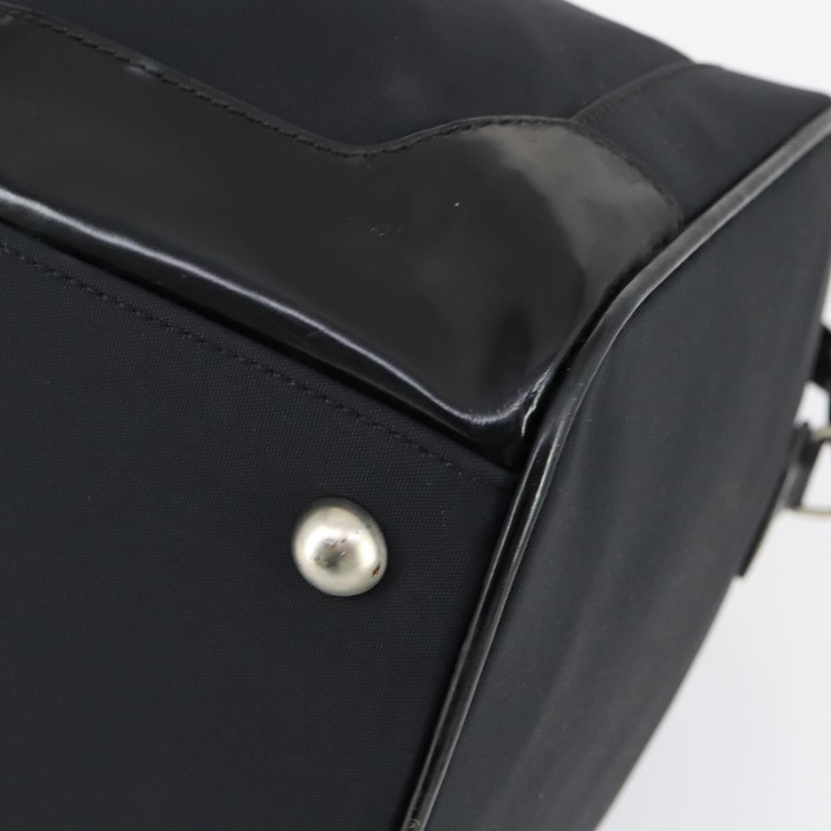 Salvatore Ferragamo Boston Bag Nylon Black Silver Auth BA8227