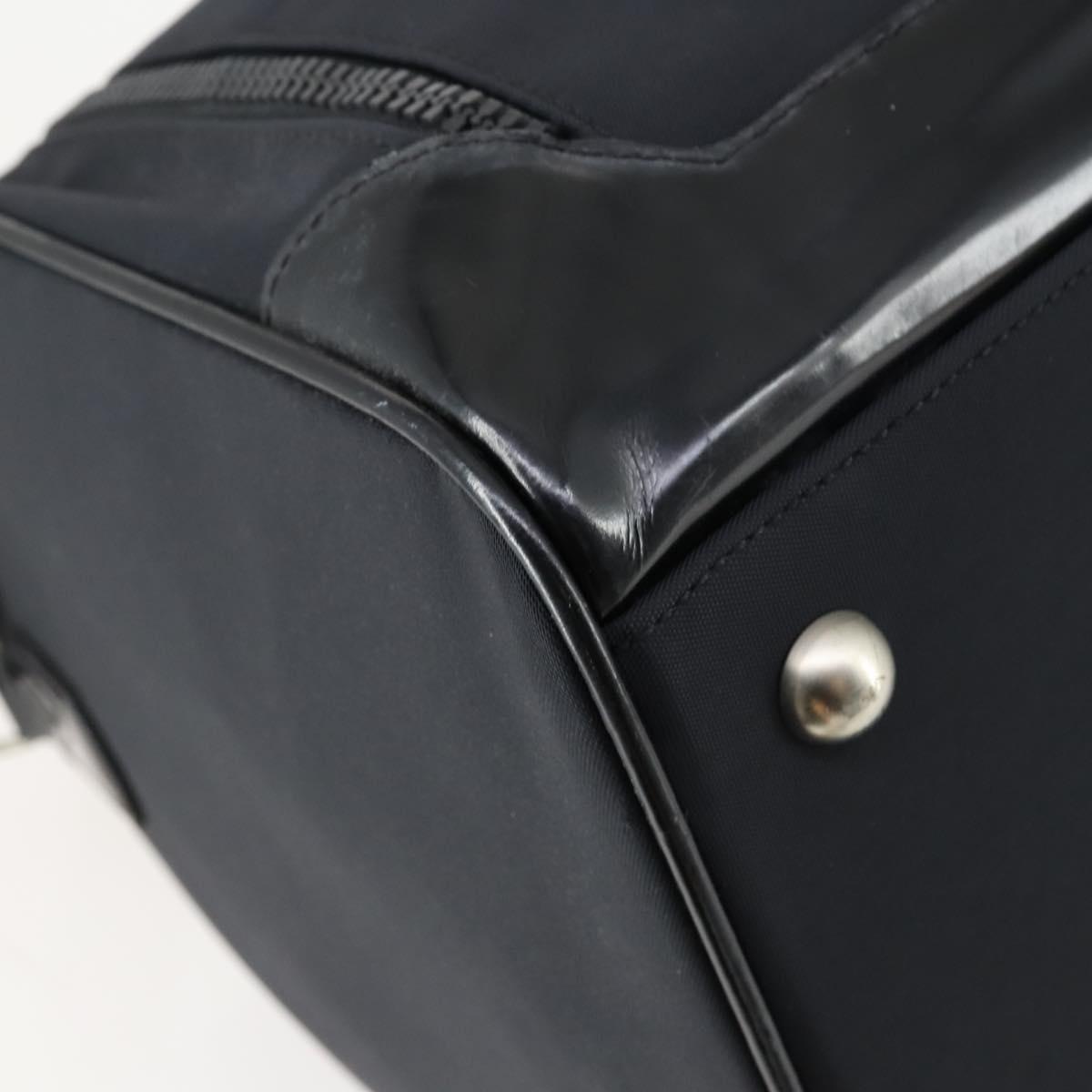 Salvatore Ferragamo Boston Bag Nylon Black Silver Auth BA8227