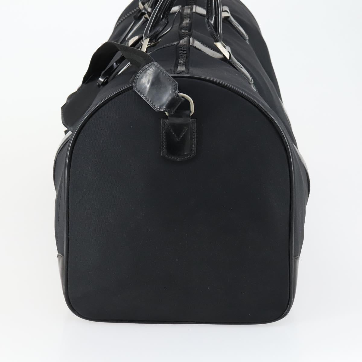 Salvatore Ferragamo Boston Bag Nylon Black Silver Auth BA8227