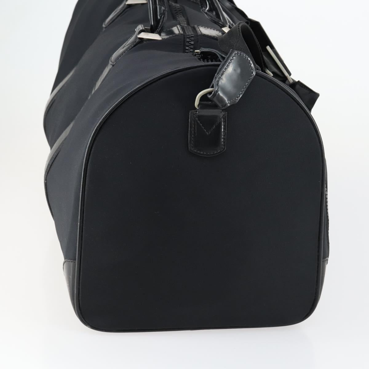 Salvatore Ferragamo Boston Bag Nylon Black Silver Auth BA8227