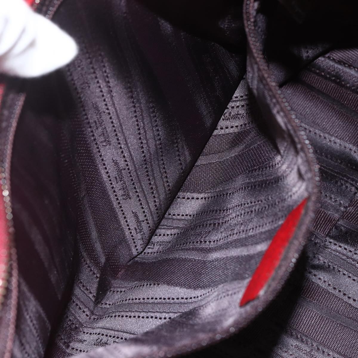 Salvatore Ferragamo Gancini Tote Bag Leather Red Auth BA8228