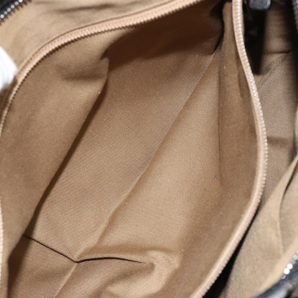 Salvatore Ferragamo Gancini Tote Bag Enamel Black Silver Auth BA8231