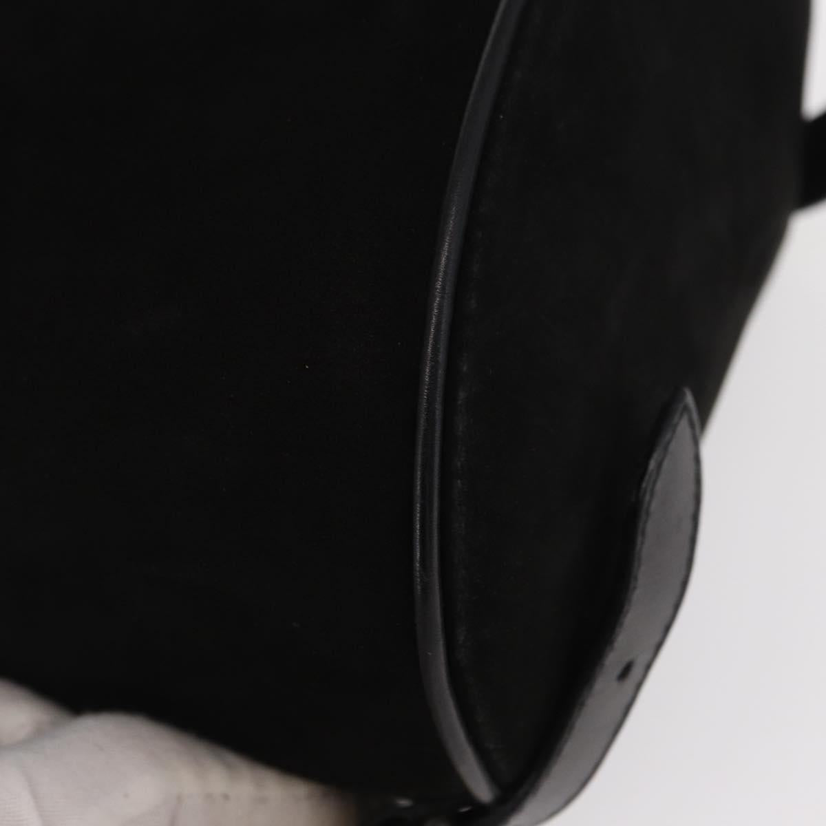 Salvatore Ferragamo Gancini Backpack Suede Black Gold Auth BA8233