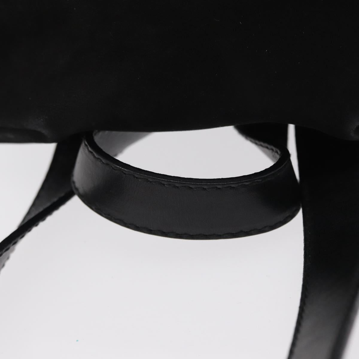 Salvatore Ferragamo Gancini Backpack Suede Black Gold Auth BA8233