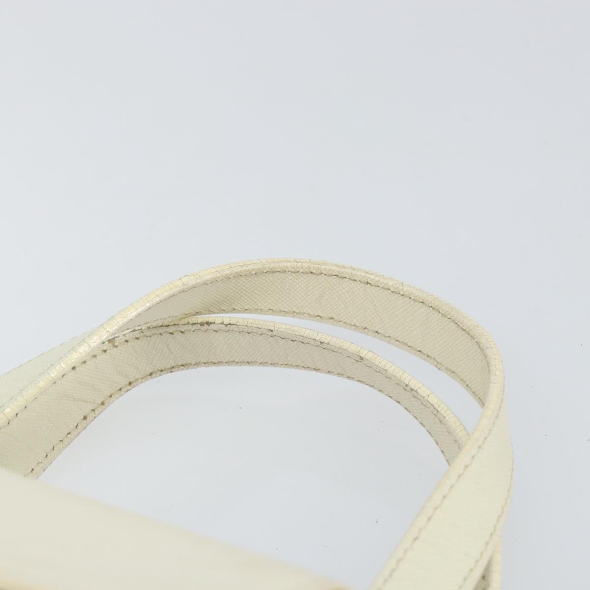 BURBERRY Nova Check Hand Bag Canvas Beige Silver Auth BA8236