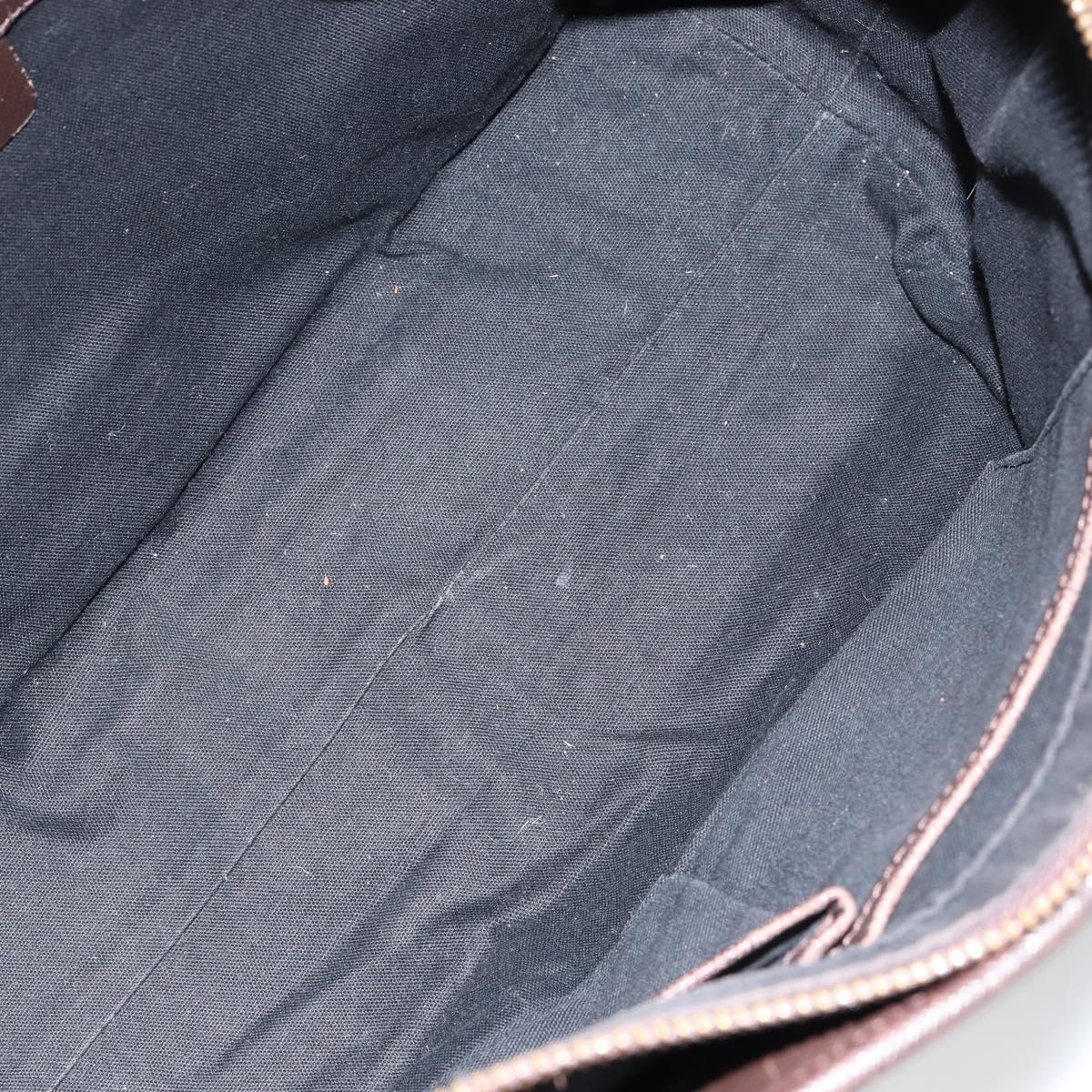 BURBERRY Nova Check Hand Bag Canvas Beige Silver Auth BA8237