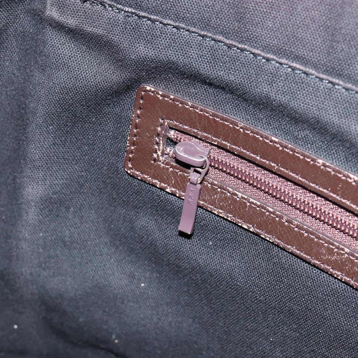 BURBERRY Nova Check Hand Bag Canvas Beige Silver Auth BA8237