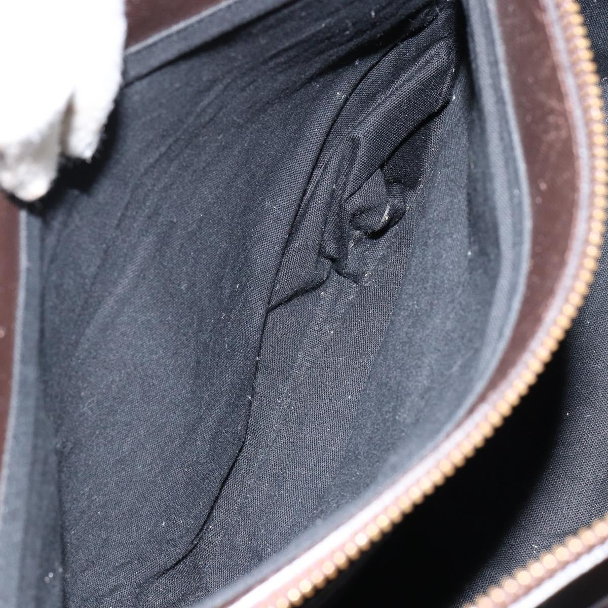 BURBERRY Nova Check Hand Bag Canvas Beige Silver Auth BA8237