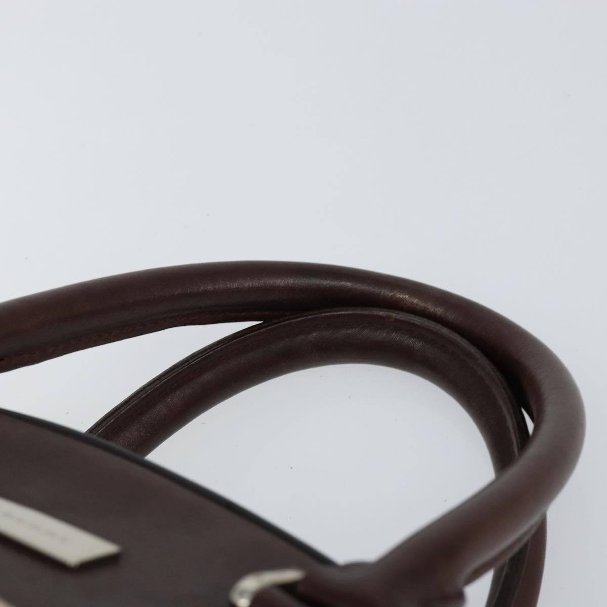 BURBERRY Nova Check Tote Bag Nylon Beige Silver Auth BA8239