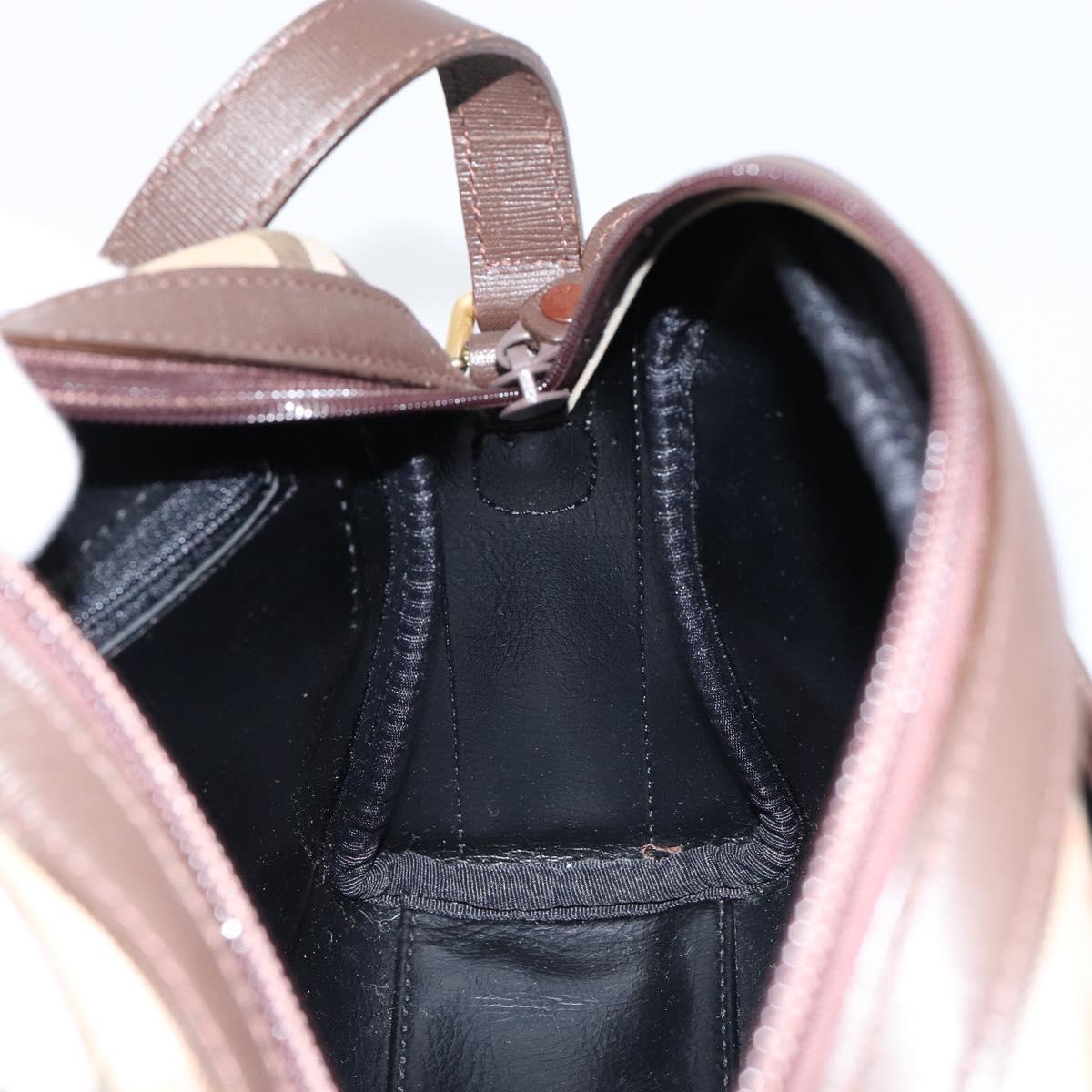 Burberrys Nova Check Shoulder Bag Canvas Beige Gold Auth BA8240