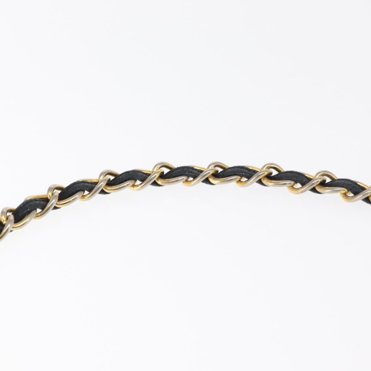 CHANEL Matelasse Chain Shoulder Bag Lamb Skin Black Gold CC Auth BA8251