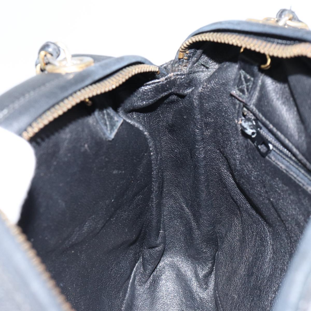 CHANEL Matelasse Chain Shoulder Bag Lamb Skin Black Gold CC Auth BA8252