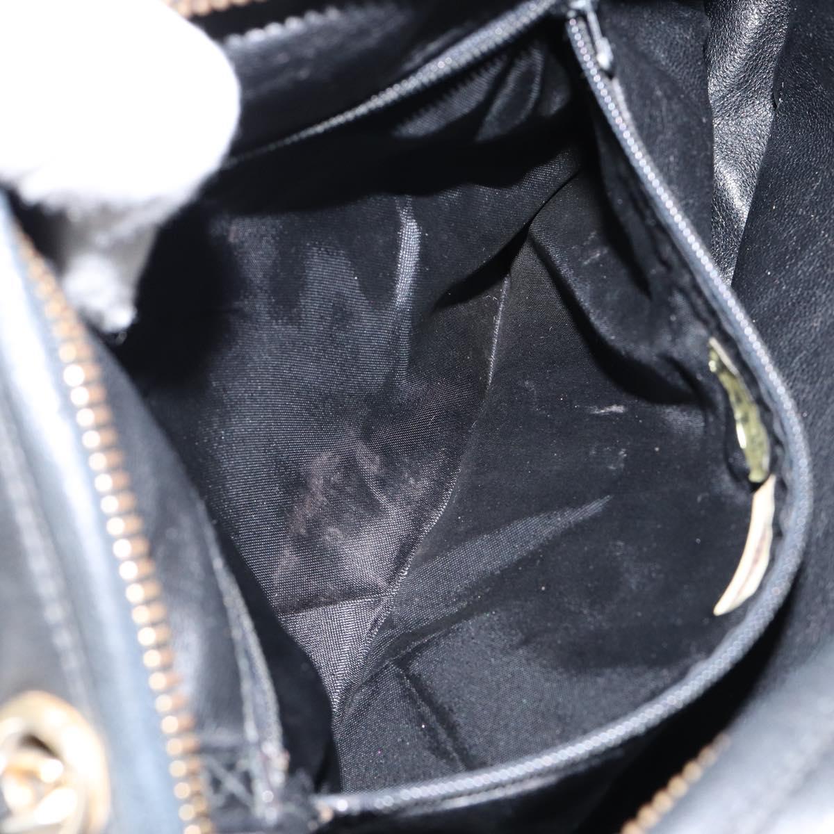 CHANEL Matelasse Chain Shoulder Bag Lamb Skin Black Gold CC Auth BA8252