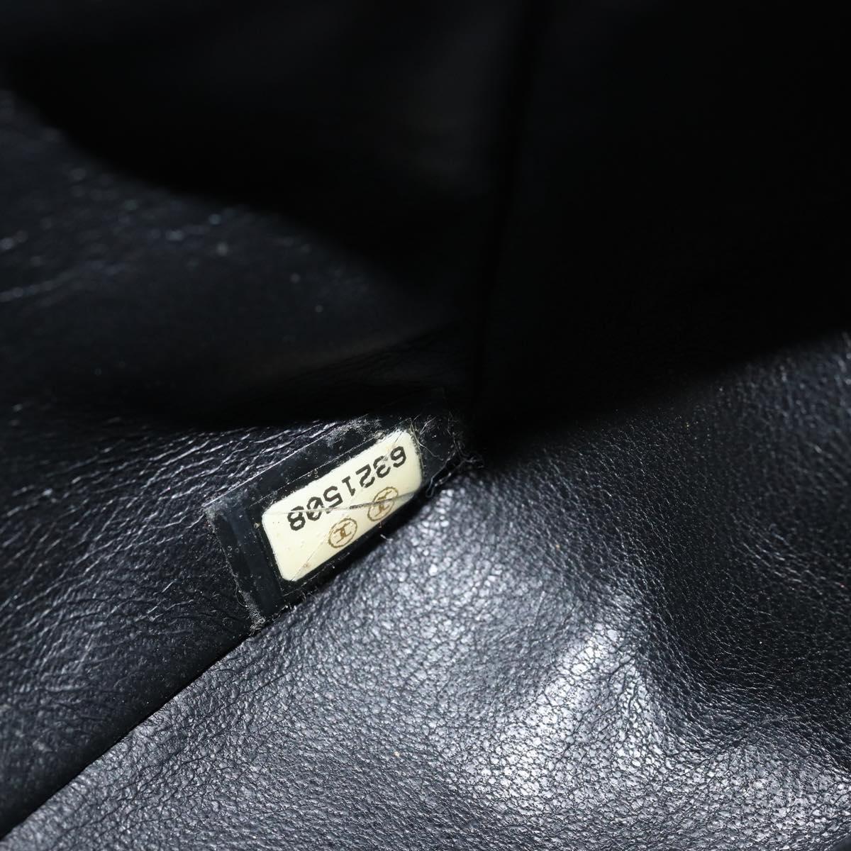 CHANEL Matelasse Chain Shoulder Bag Lamb Skin Beige Black CC Auth BA8256